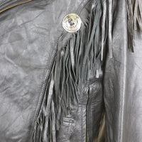 Giacca chiodo frange in pelle vintage - M/L-