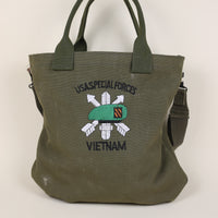 army tote bag with embroidery
