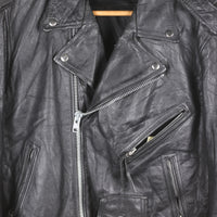 Vintage leather biker jacket - XL -