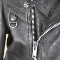 Giacca chiodo in pelle vintage - L -