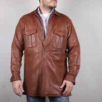 RL LEATHER OVERSHIRT - M/L -