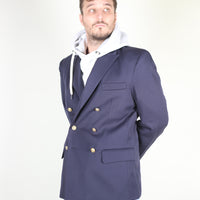 Navy double-breasted jacket