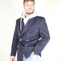 Navy double-breasted jacket
