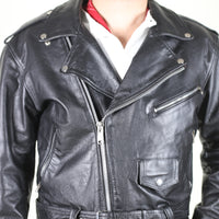 Giacca chiodo in pelle vintage - L -