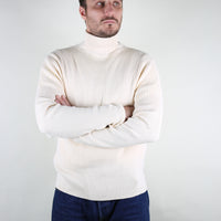 Maglione collo alto ecrù submariner di cotone - NUOVI DEADSTOCK -