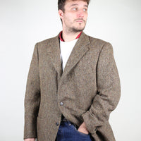 Harris tweed single-breasted jacket - L -