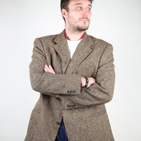 Harris tweed single-breasted jacket - L -