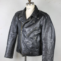 Giacca chiodo in pelle vintage - L -