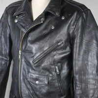 Giacca chiodo in pelle vintage - L -