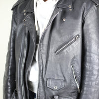 Giacca chiodo in pelle vintage - XL -