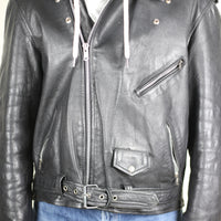 Giacca chiodo in pelle vintage - XL -