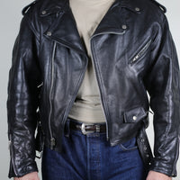 Giacca chiodo in pelle vintage - M -