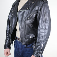 Giacca chiodo in pelle vintage - M -