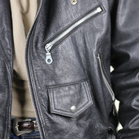 Giacca chiodo in pelle vintage - L -