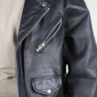 Giacca chiodo in pelle vintage - L -