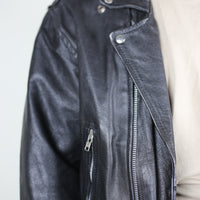 Giacca chiodo in pelle vintage - L -