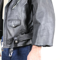 Giacca chiodo in pelle vintage - L -