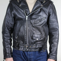 Giacca chiodo in pelle vintage - L -