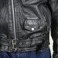 Giacca chiodo in pelle vintage - L -