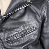 Giacca chiodo in pelle vintage - L -