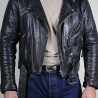 Giacca chiodo in pelle vintage - M -