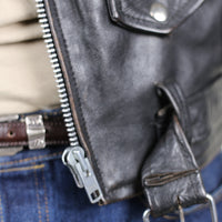 Giacca chiodo in pelle vintage - M -