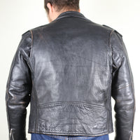 Giacca chiodo in pelle vintage - M -