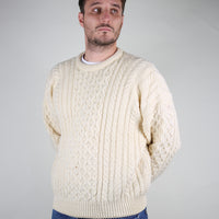 Maglione a treccia Aran - L -