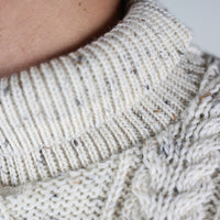 Aran turtleneck cable sweater - XL -