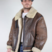 B3 aviator shearling jacket Made in USA - L -