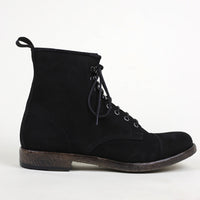 Lace-up leather ankle boot