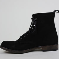 Lace-up leather ankle boot