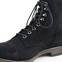 Lace-up leather ankle boot