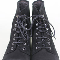 Lace-up leather ankle boot