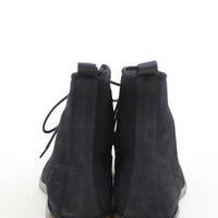 Lace-up leather ankle boot