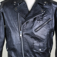 Giacca chiodo in pelle vintage - S -