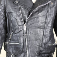 Giacca chiodo in pelle vintage AKASO - L -