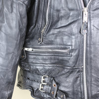 Giacca chiodo in pelle vintage AKASO - L -