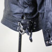 Giacca chiodo in pelle vintage - M -