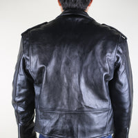 Giacca chiodo in pelle vintage - XL -