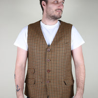 Vintage 80s tailored waistcoat in tweed - L -