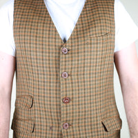 Vintage 80s tailored waistcoat in tweed - L -