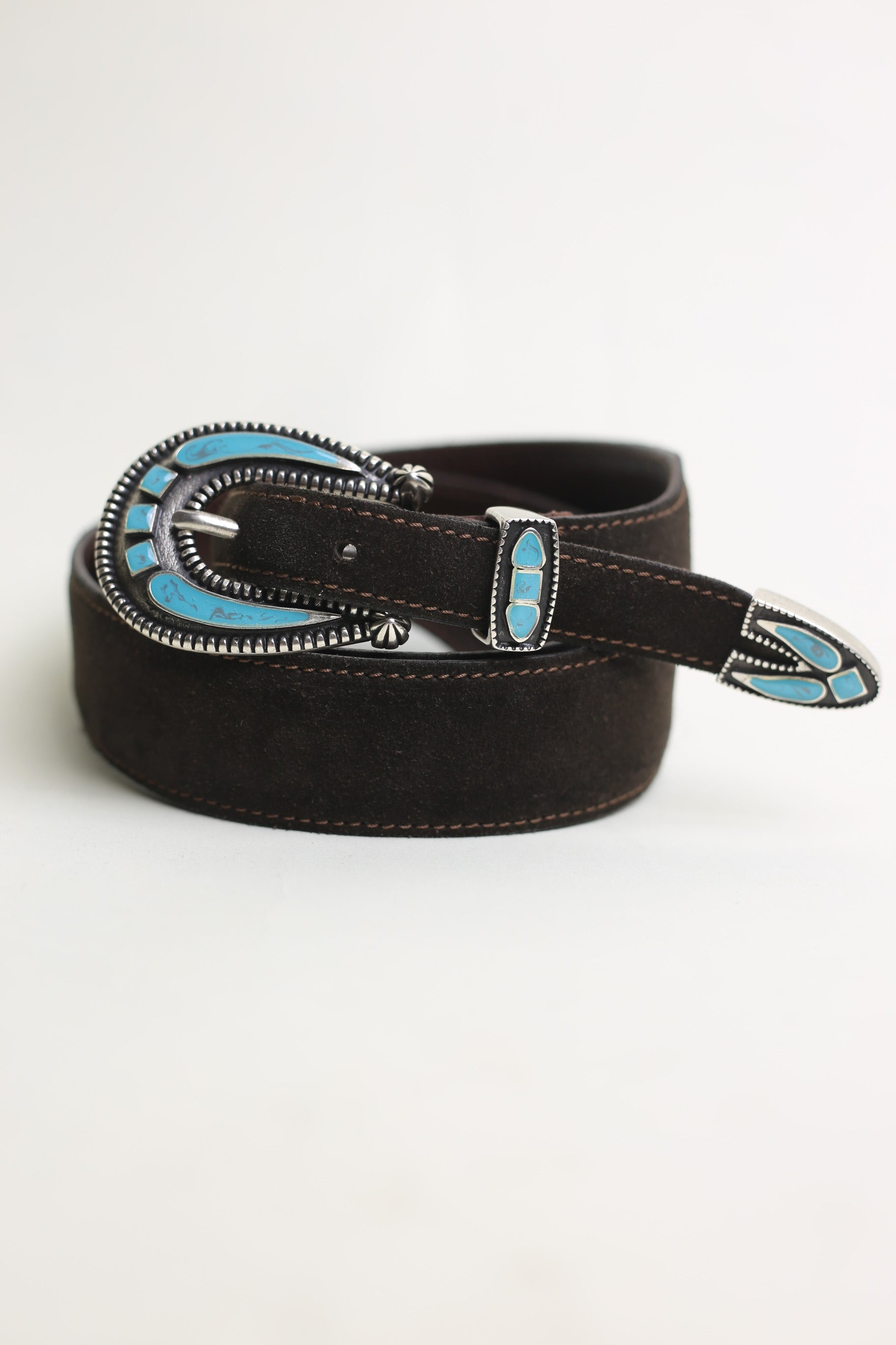 Cintura Da Cowboy Western In Pelle Turchese Per Uomo E Donna