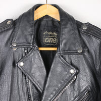 Giacca chiodo in pelle vintage - M -