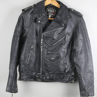 Giacca chiodo in pelle vintage - S -