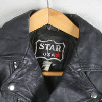 Giacca chiodo in pelle vintage - S -