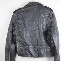 Giacca chiodo in pelle vintage - S -