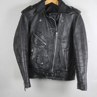 Vintage leather biker jacket - M-