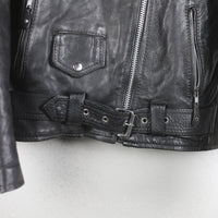 Vintage leather biker jacket - M-