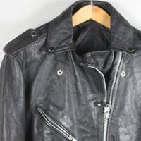Vintage leather biker jacket - M-